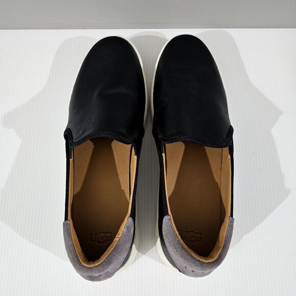 Ugg Cas Slip On Sneaker Casual Loafer Womens Shoe Black Leather Size 10 - Picture 13 of 14